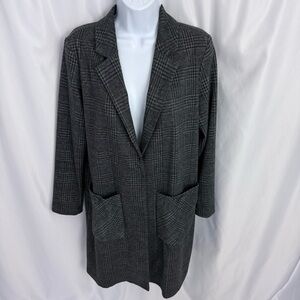 Anthropologie Harlyn Graham Longline Plaid Blazer Size Small